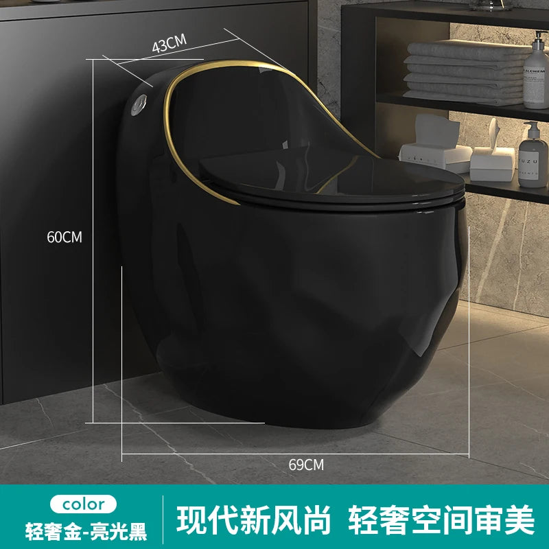 Household gray toilet modern light luxury color toilet siphon large impulse small apartment silent