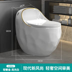 Household gray toilet modern light luxury color toilet siphon large impulse small apartment silent