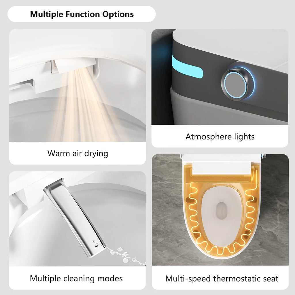 Modern Inodoro Foot Sensor Sanitary Ware Automatic Ceramic Bathroom WC Floor Mounted Smart Toilet With Tank