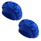 1/2pc Satin Wide Brim Nightcap Silky Bonnet Hair Wrap Sleeping Sleep Cap With Elastic Soft Band Styling Cap Hair Wrapping Tool