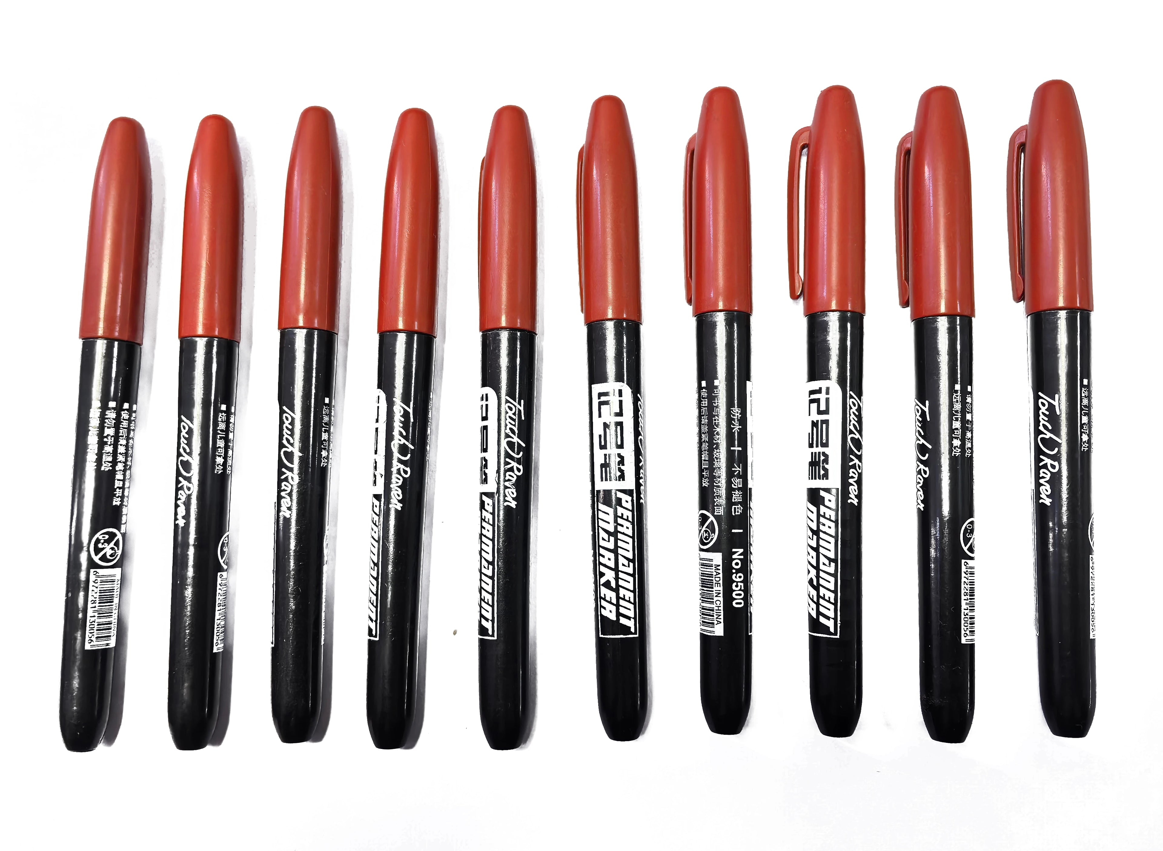 6 PCS Permanent Marker Pen Manga Drawing Markers Black Blue Red Waterproof Ink Sketch Pens Stationery Art School Supplies