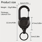 1/2/4pcs Extendable Retractable Holders Keychain Badge Reels Heavy Duty Clip With Carabiner Key Chain For Men Outdoor Bags