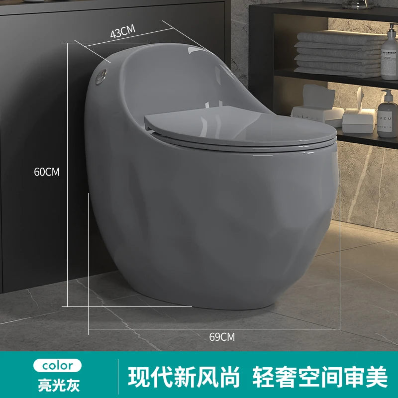 Household gray toilet modern light luxury color toilet siphon large impulse small apartment silent