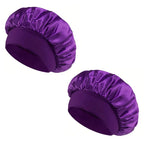 1/2pc Satin Wide Brim Nightcap Silky Bonnet Hair Wrap Sleeping Sleep Cap With Elastic Soft Band Styling Cap Hair Wrapping Tool