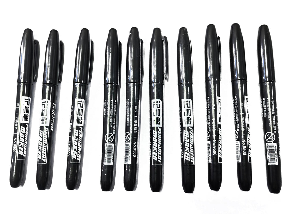 6 PCS Permanent Marker Pen Manga Drawing Markers Black Blue Red Waterproof Ink Sketch Pens Stationery Art School Supplies