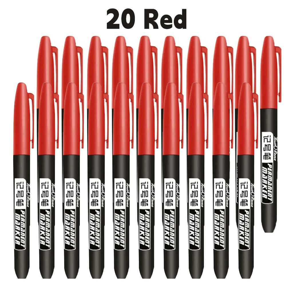 6 PCS Permanent Marker Pen Manga Drawing Markers Black Blue Red Waterproof Ink Sketch Pens Stationery Art School Supplies