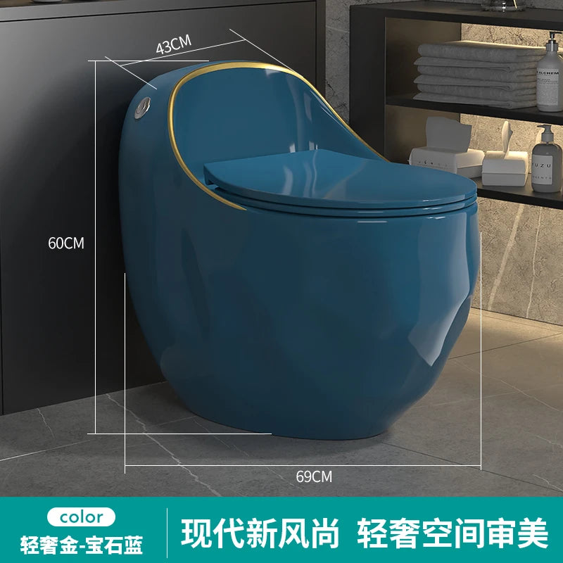 Household gray toilet modern light luxury color toilet siphon large impulse small apartment silent