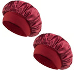 1/2pc Satin Wide Brim Nightcap Silky Bonnet Hair Wrap Sleeping Sleep Cap With Elastic Soft Band Styling Cap Hair Wrapping Tool