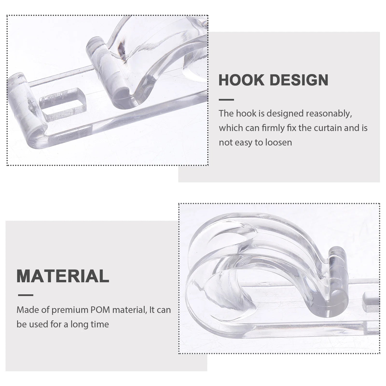 10Pcs Curtain Fixing Hooks Roller Blinds Clear P Clips Beads Chain Guide Hooks Window Blind Loop Home Decor Supplies