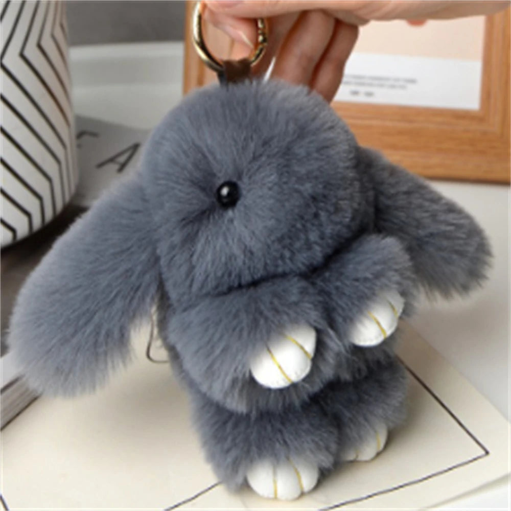 1PCS 15cm Rabbit Fur chain Women Bag Car chain Pendant Decoration Jewelry Bags Hangings Accessories Gifts