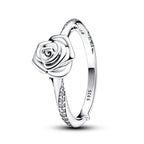 Hot Sale 925 Silver Rose in Bloom Ring For Women Exquisite Style Fashionable For Parties Wedding Luxury DIY Jewelry Fine Gifts