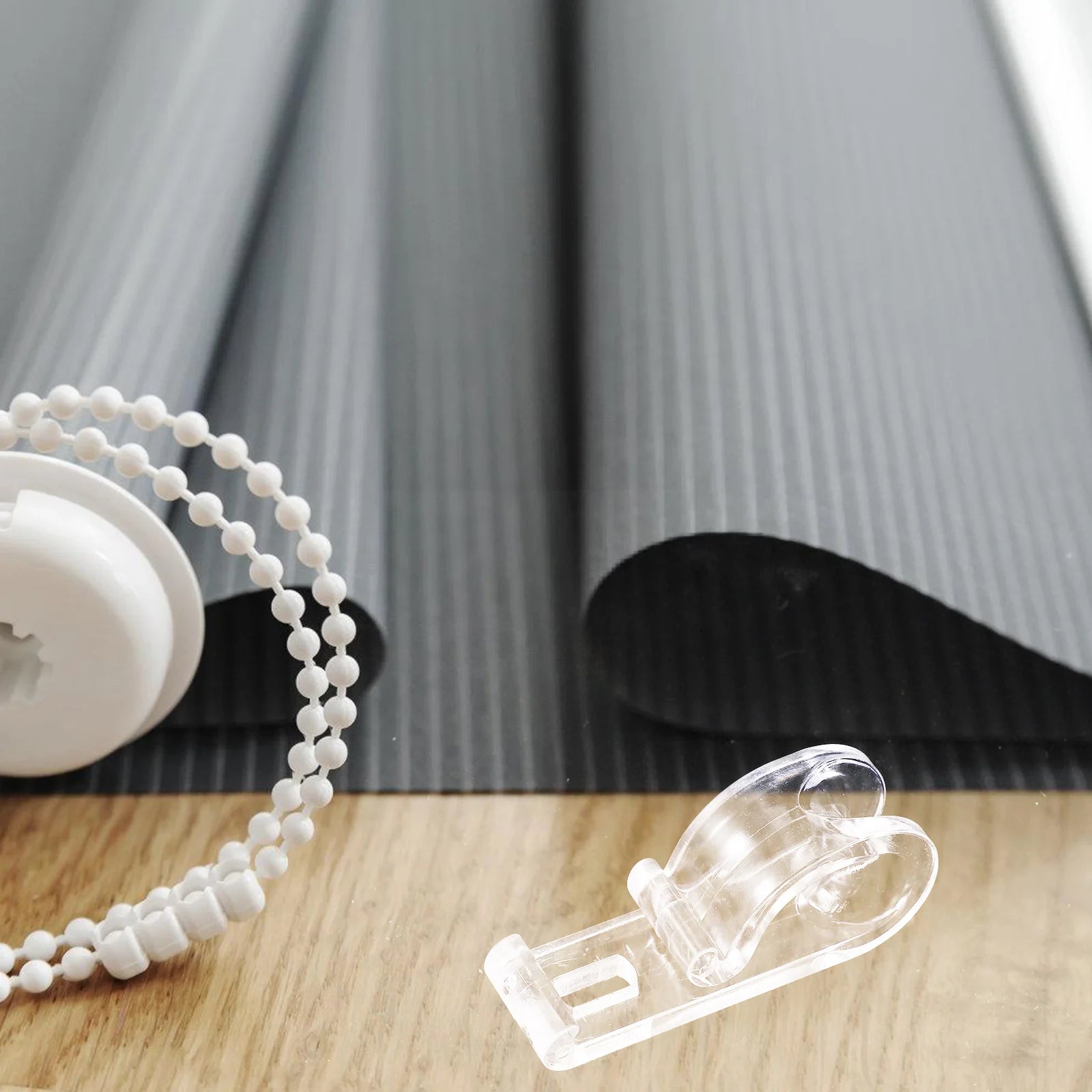 10Pcs Curtain Fixing Hooks Roller Blinds Clear P Clips Beads Chain Guide Hooks Window Blind Loop Home Decor Supplies