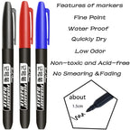 6 PCS Permanent Marker Pen Manga Drawing Markers Black Blue Red Waterproof Ink Sketch Pens Stationery Art School Supplies