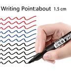 6 PCS Permanent Marker Pen Manga Drawing Markers Black Blue Red Waterproof Ink Sketch Pens Stationery Art School Supplies