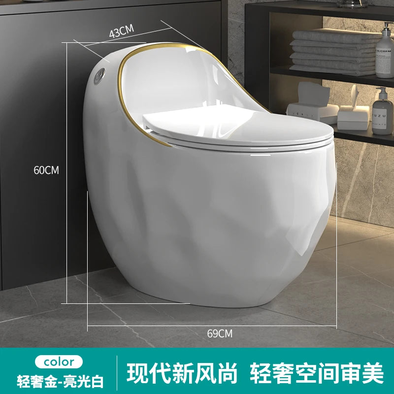 Household gray toilet modern light luxury color toilet siphon large impulse small apartment silent