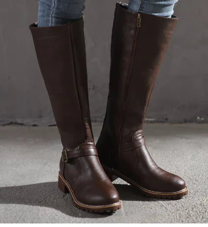 Men's Casual Fashion Mid-Tube Flat-Bottomed Wedge Boots