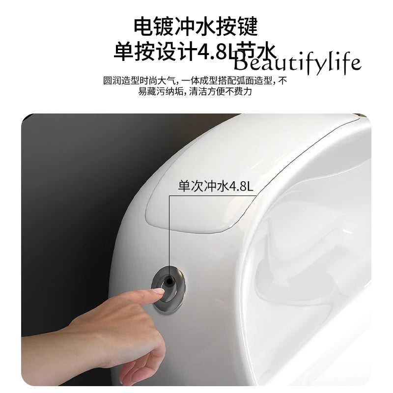 Household gray toilet modern light luxury color toilet siphon large impulse small apartment silent