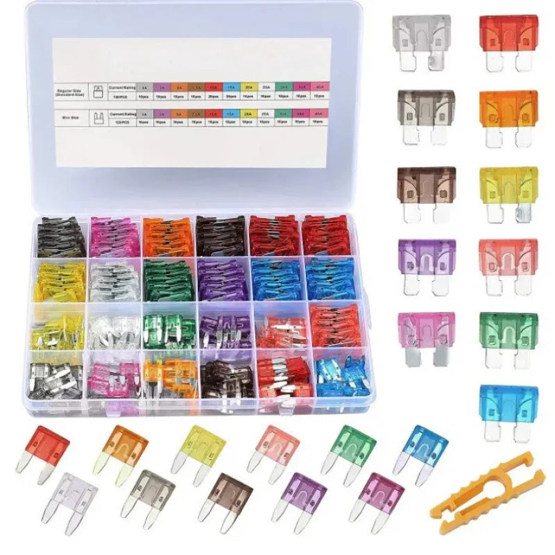 1Set 300PCS Medium and small car Auto Fuse Kit 2A~40A 11 Types Car Fuse Assortment with Box Blade Type Fuse Assorted Kit