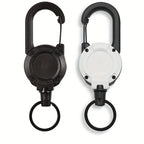 1/2/4pcs Extendable Retractable Holders Keychain Badge Reels Heavy Duty Clip With Carabiner Key Chain For Men Outdoor Bags