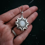 Lunar Witch Necklace - Rainbow Moonstone Pendant