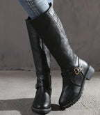 Men's Casual Fashion Mid-Tube Flat-Bottomed Wedge Boots