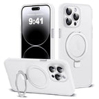 for iPhone 11 Case with Magnetic Invisible Ring Stand [Full Camera Lens Protection] [Compatible with Mag-Safe] Military-Grade Drop Matte Translucent Slim Phone Cases for iPhone 11 6.1", Pink