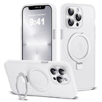 for iPhone 11 Case with Magnetic Invisible Ring Stand [Full Camera Lens Protection] [Compatible with Mag-Safe] Military-Grade Drop Matte Translucent Slim Phone Cases for iPhone 11 6.1", Pink